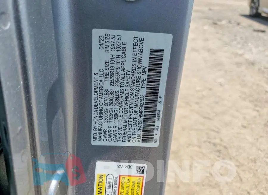 7FARS6H94PE027533 Photo# 13