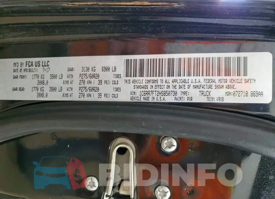 1C6RR7FT2HS850730 Photo# 13