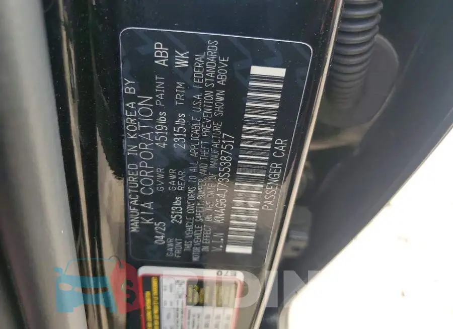 KNAG64J73S5387517 Photo# 12