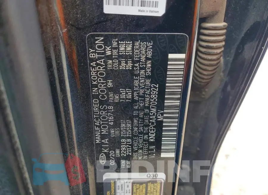 KNDEPCAA5M7058922 Photo# 13