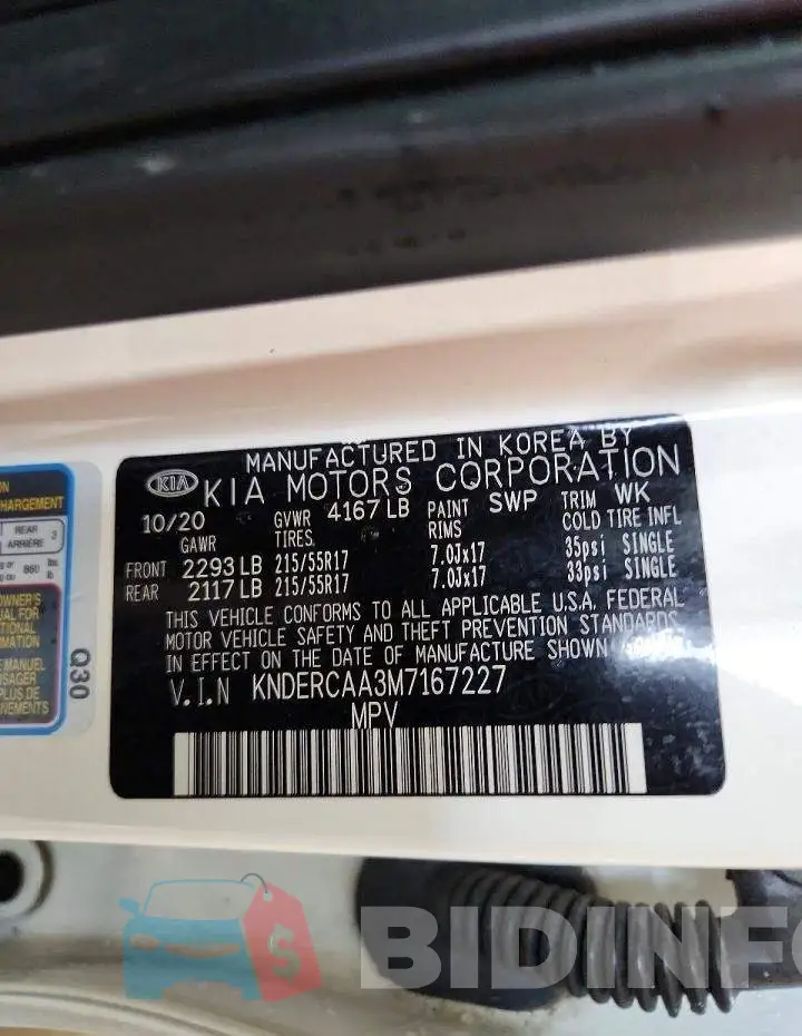 KNDERCAA3M7167227 Photo# 12