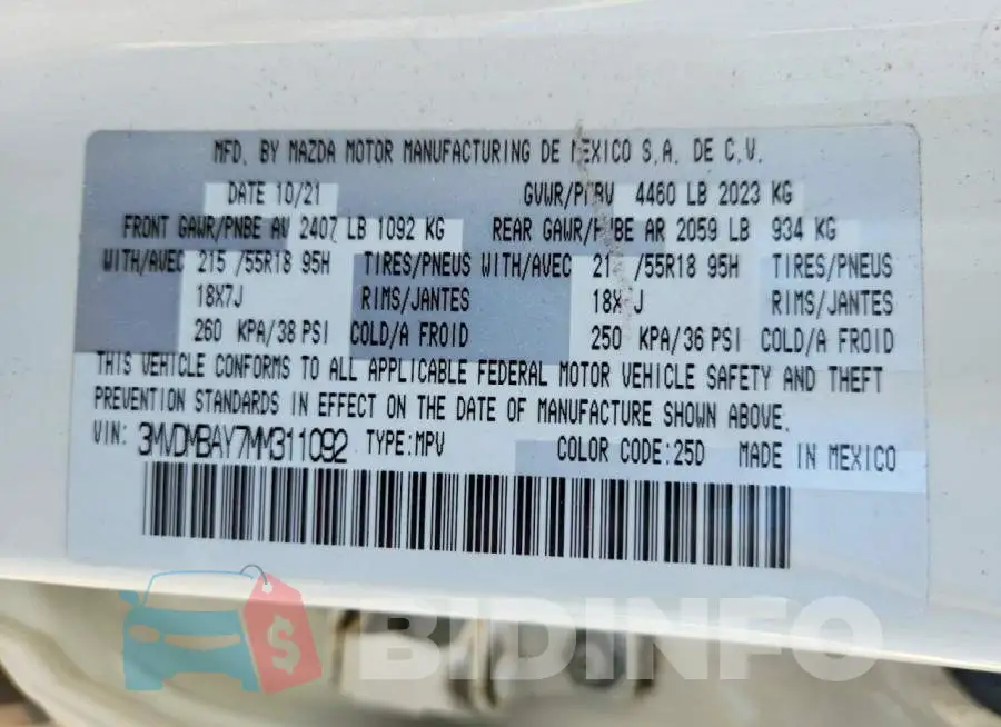 3MVDMBAY7MM311092 Photo# 13