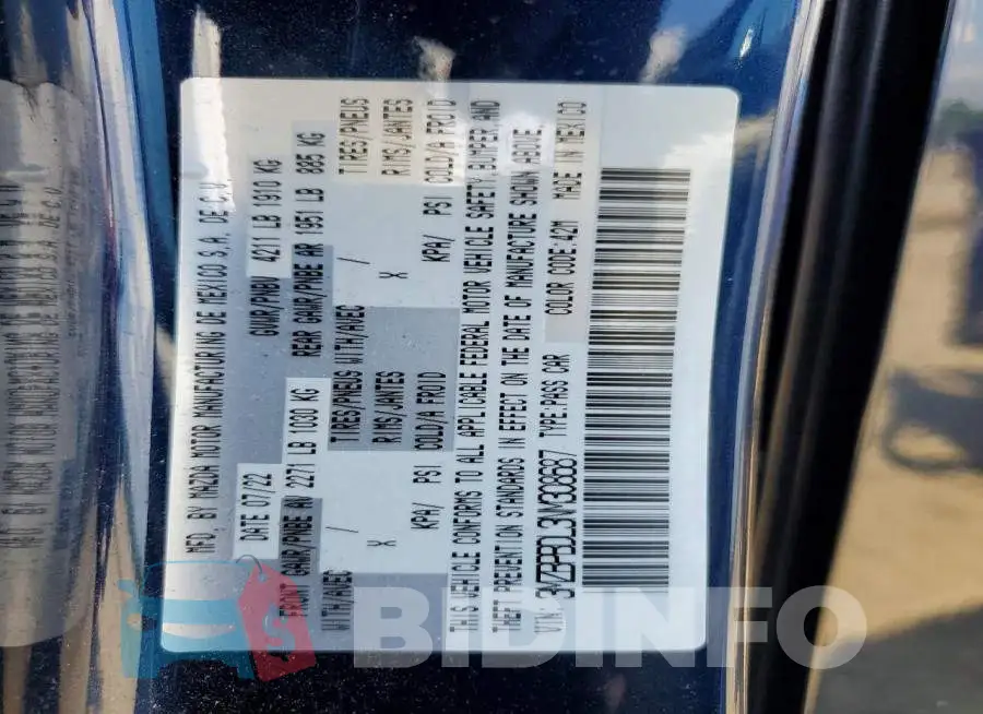 3MZBPBDL3NM308687 Photo# 12