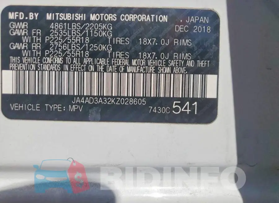 JA4AD3A32KZ028605 Photo# 13