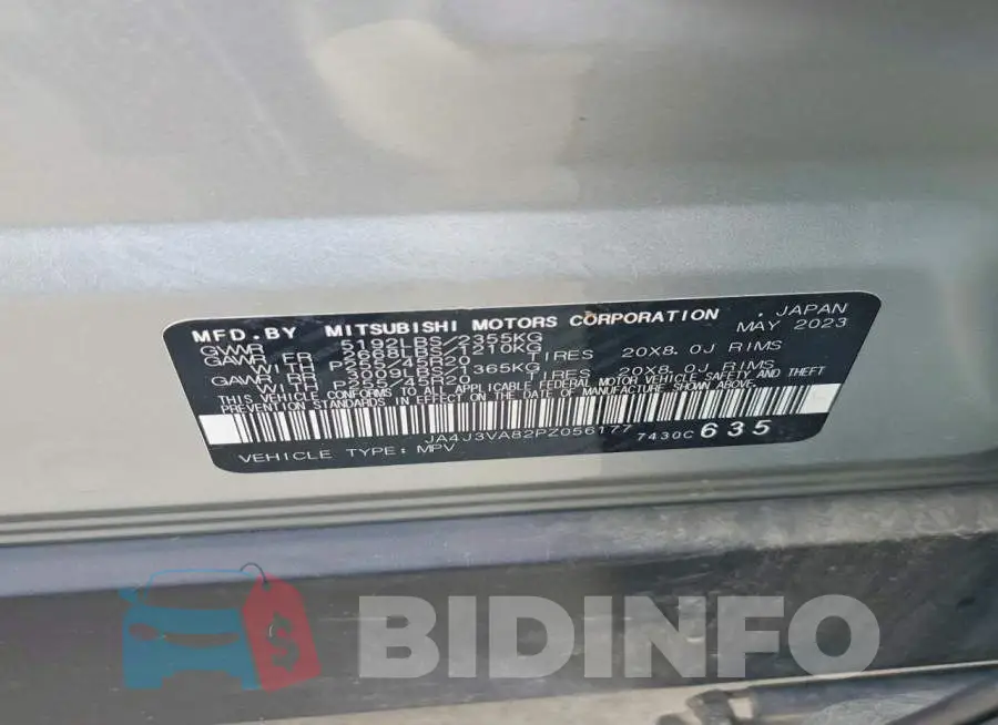 JA4J3VA82PZ056177 Photo# 13