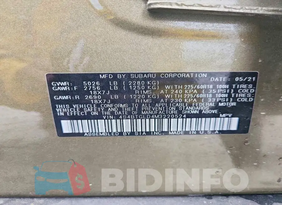 4S4BTGLD4M3220524 Photo# 13