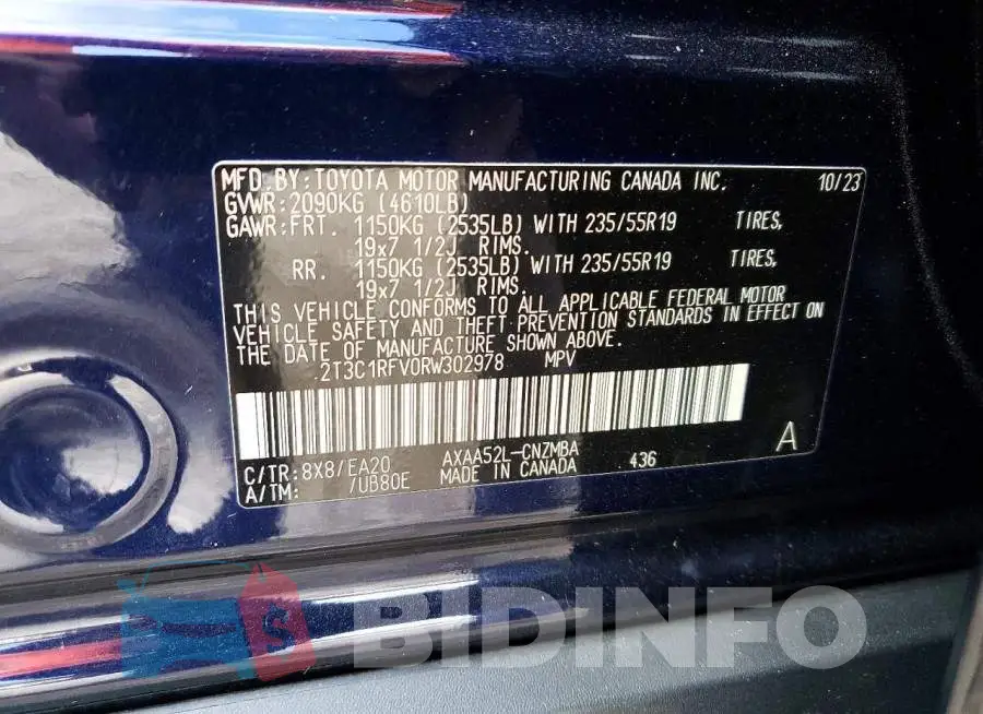 2T3C1RFV0RW302978 Photo# 13