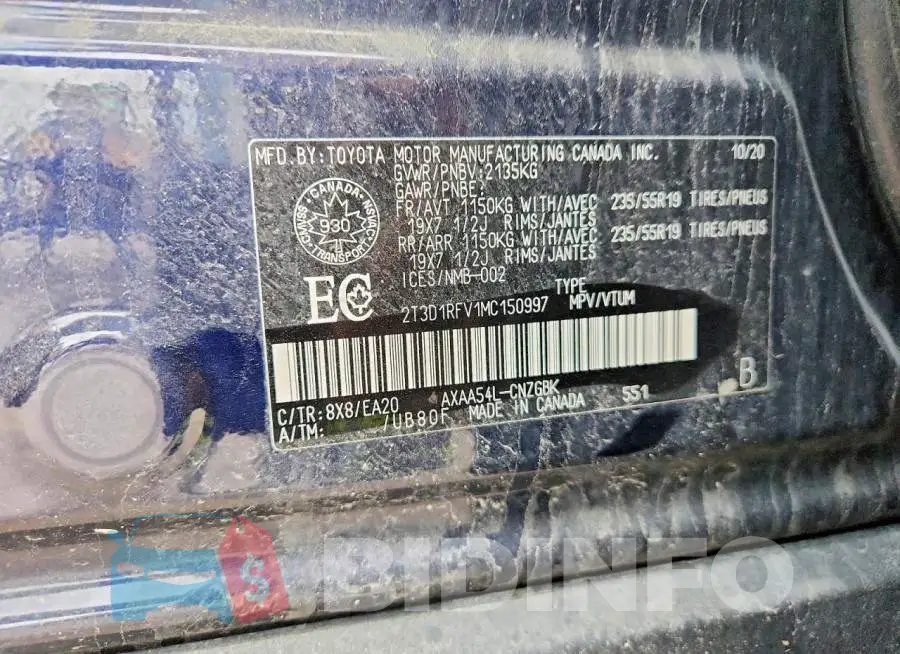 2T3D1RFV1MC150997 Photo# 14