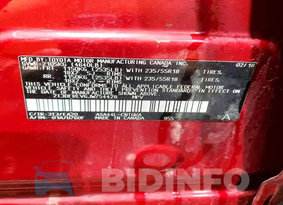 2T3DFREV6JW754428 Photo# 13