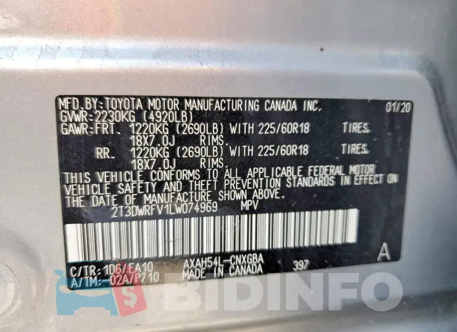 2T3DWRFV1LW074969 Photo# 13