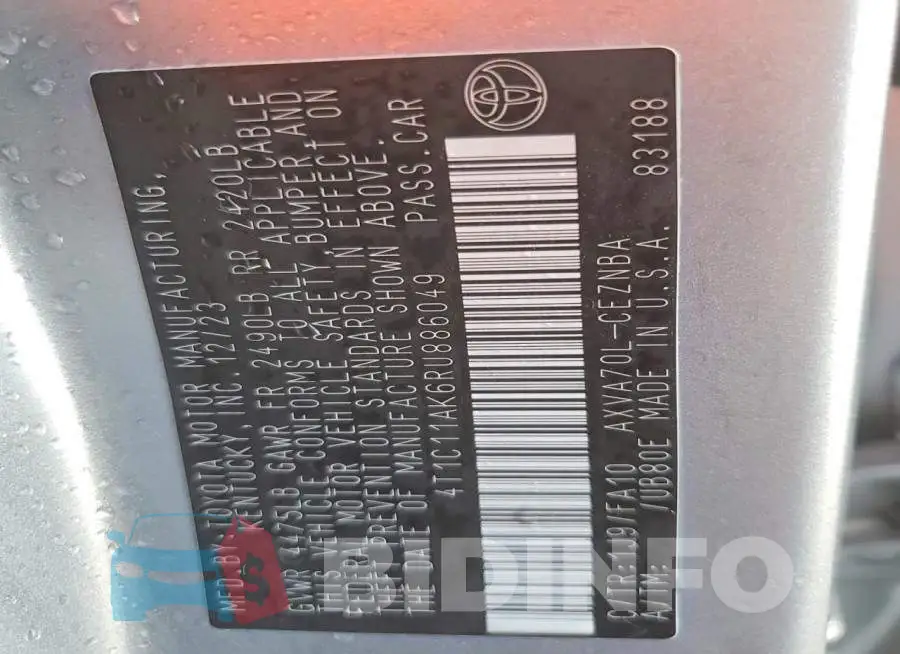 4T1C11AK6RU886049 Photo# 12