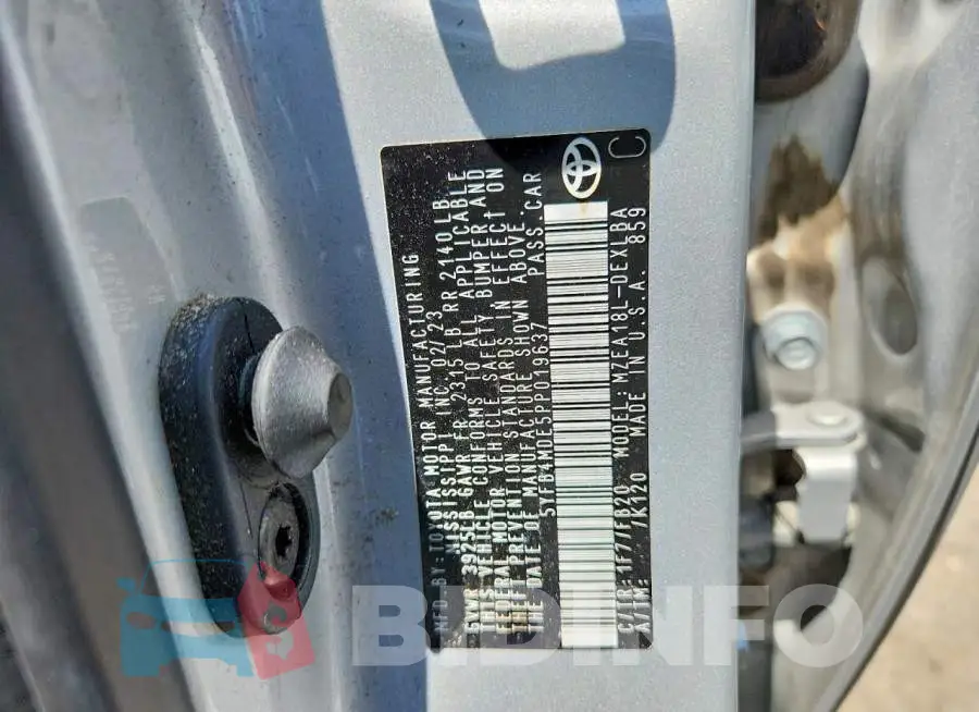 5YFB4MDE5PP019637 Photo# 12
