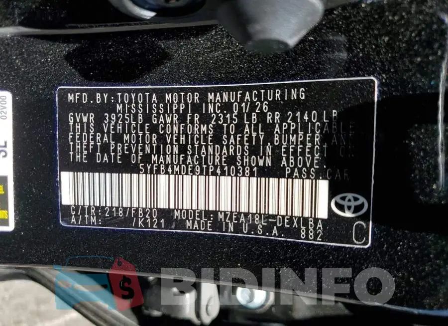 5YFB4MDE9TP410381 Photo# 13