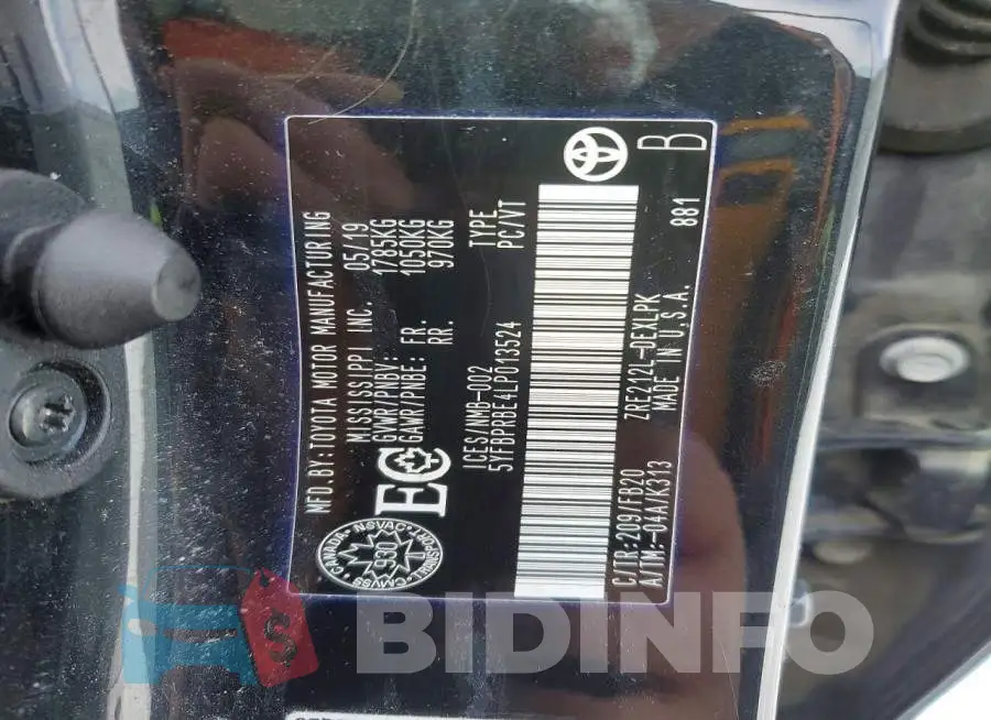 5YFBPRBE4LP013524 Photo# 12