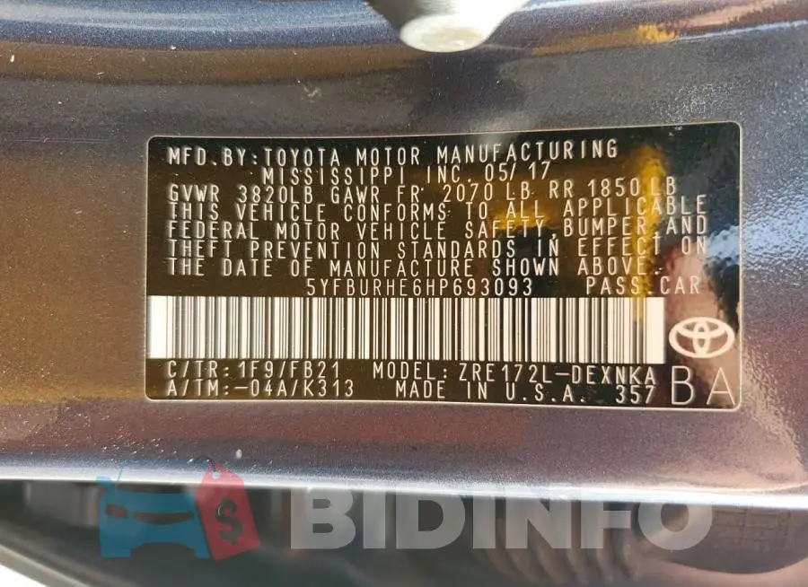 5YFBURHE6HP693093 Photo# 12