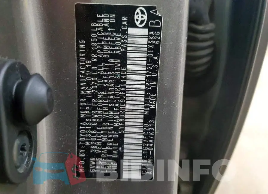 5YFBURHE9JP801406 Photo# 12