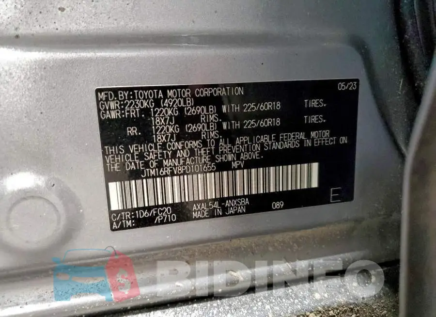 JTM16RFV8PD101655 Photo# 13