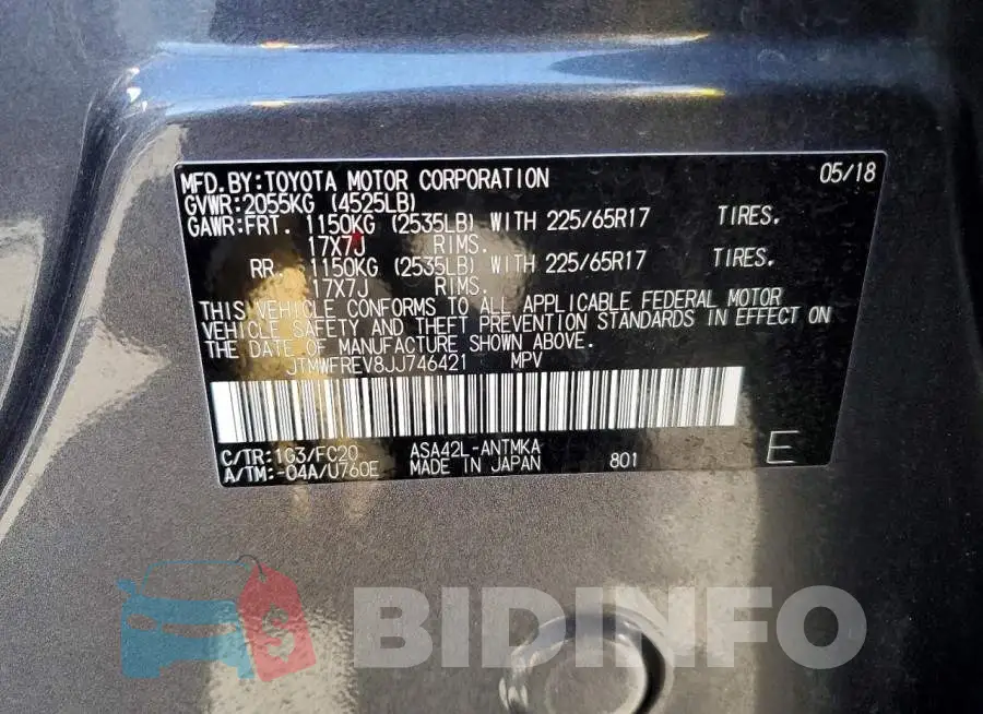 JTMWFREV8JJ746421 Photo# 12