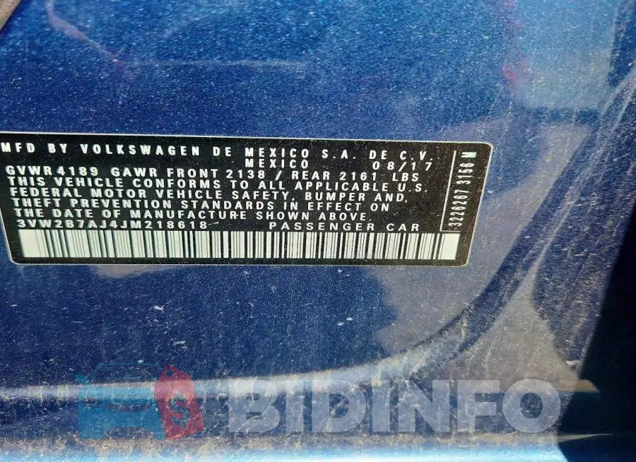 3VW2B7AJ4JM218618 Photo# 12