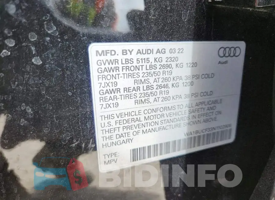 WA1BUCF33N1102906 Photo# 14