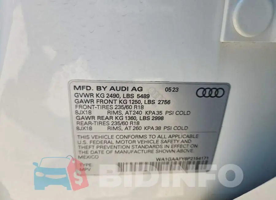 WA1GAAFY6P2154171 Photo# 14