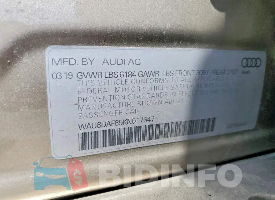 WAU8DAF85KN017647 Photo# 12