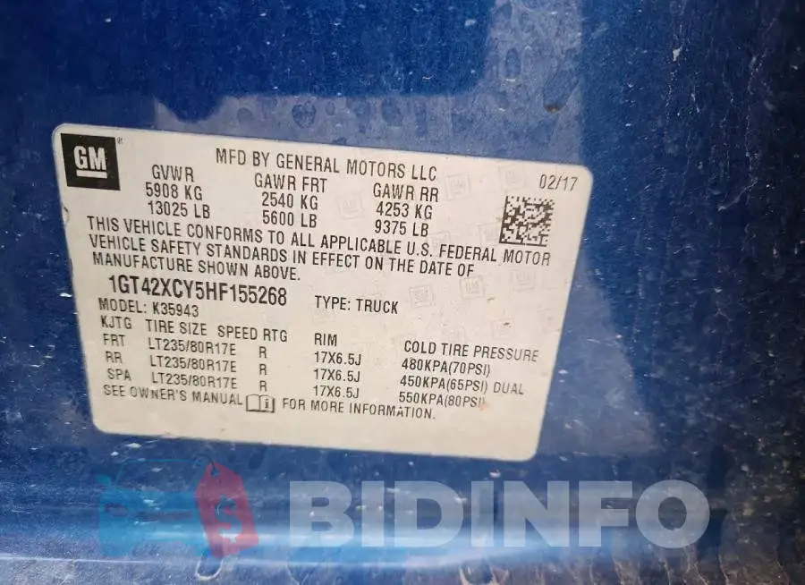 1GT42XCY5HF155268 Photo# 12