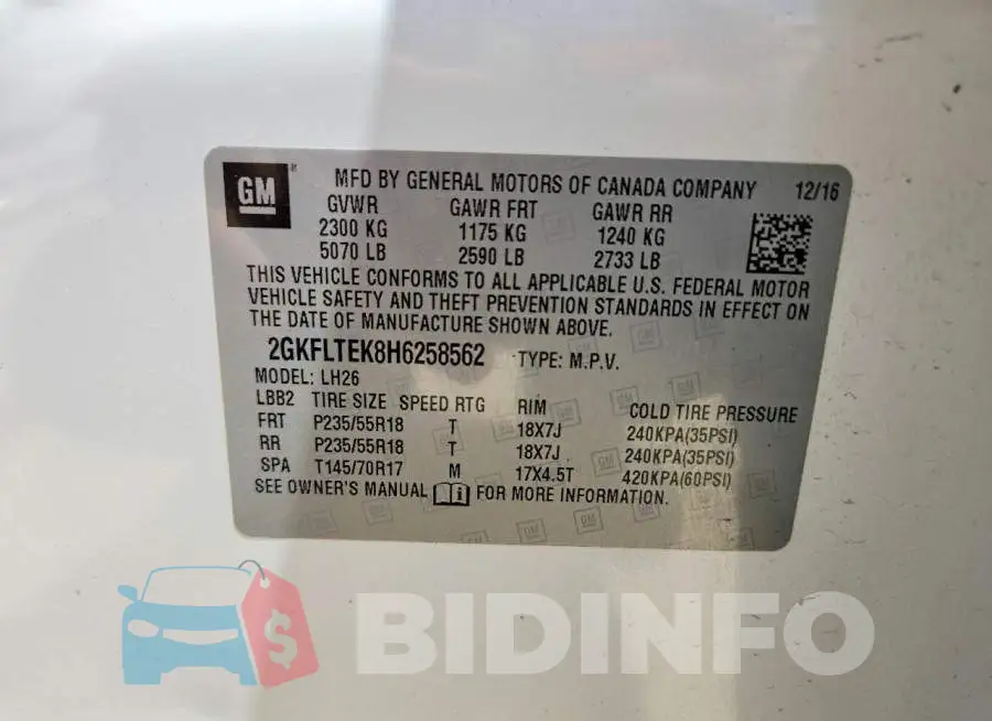 2GKFLTEK8H6258562 Photo# 13