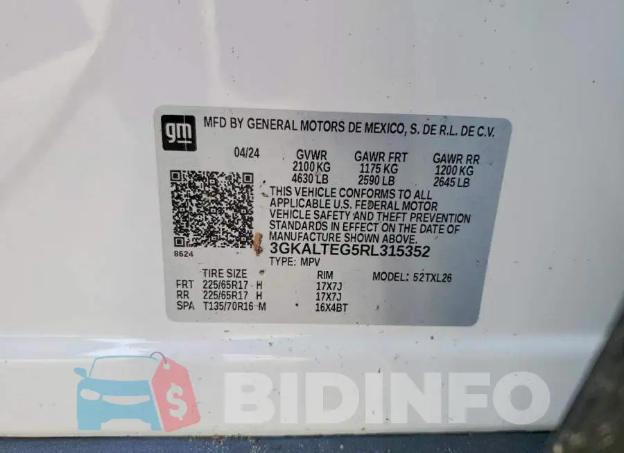 3GKALTEG5RL315352 Photo# 14