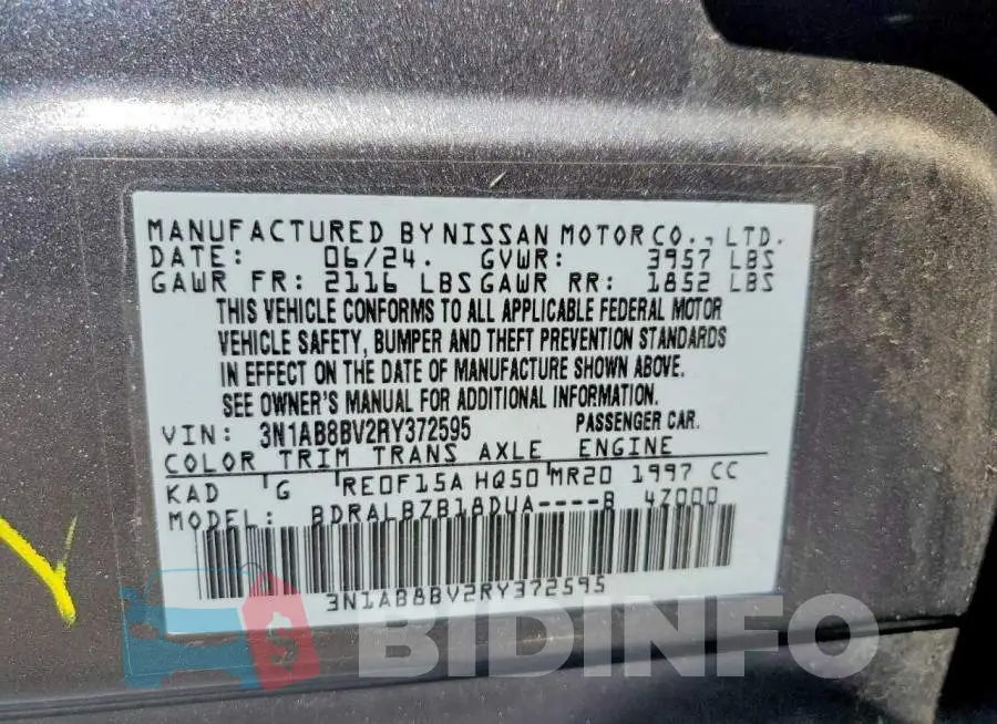 3N1AB8BV2RY372595 Photo# 12