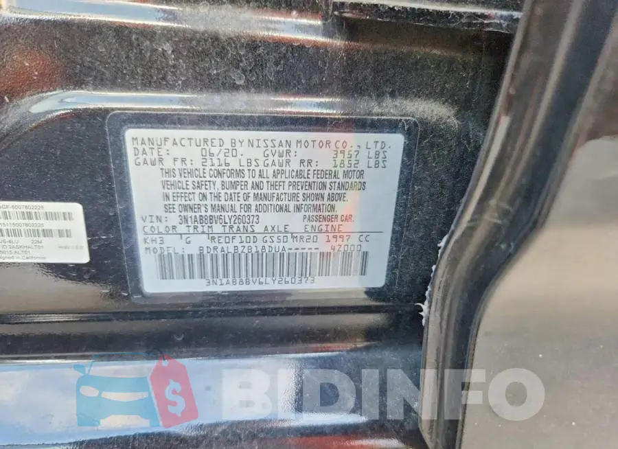 3N1AB8BV6LY260373 Photo# 12