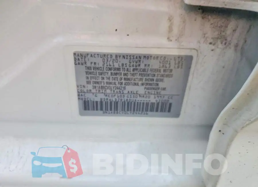 3N1AB8CV0LY244216 Photo# 12