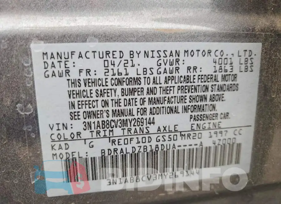 3N1AB8CV3MY269144 Photo# 13