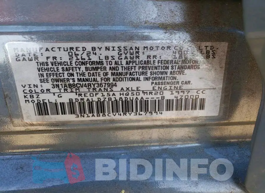 3N1AB8CV4RY367994 Photo# 13
