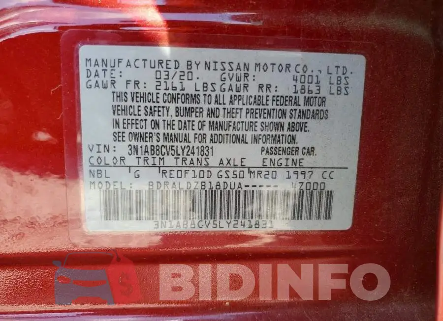 3N1AB8CV5LY241831 Photo# 12