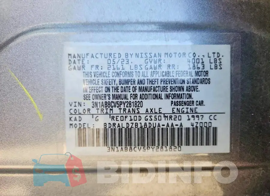 3N1AB8CV5PY281820 Photo# 12