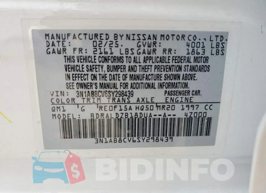 3N1AB8CV6SY298439 Photo# 13