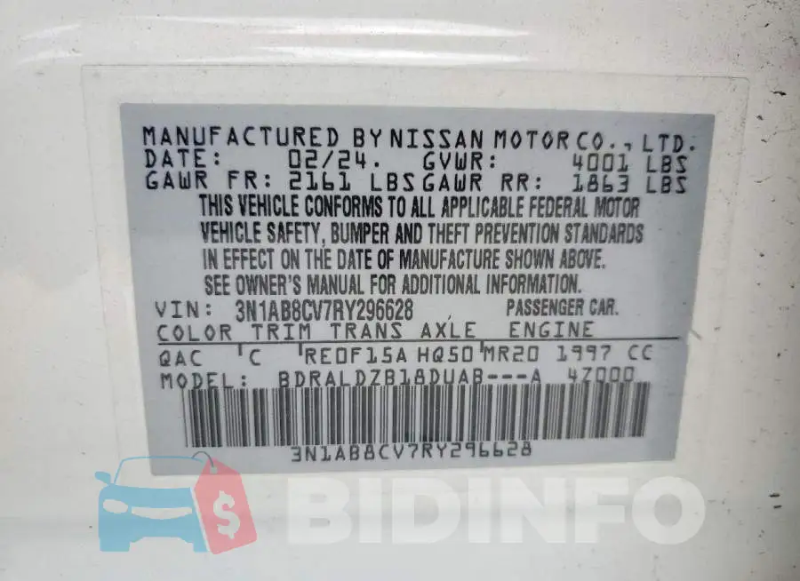 3N1AB8CV7RY296628 Photo# 12
