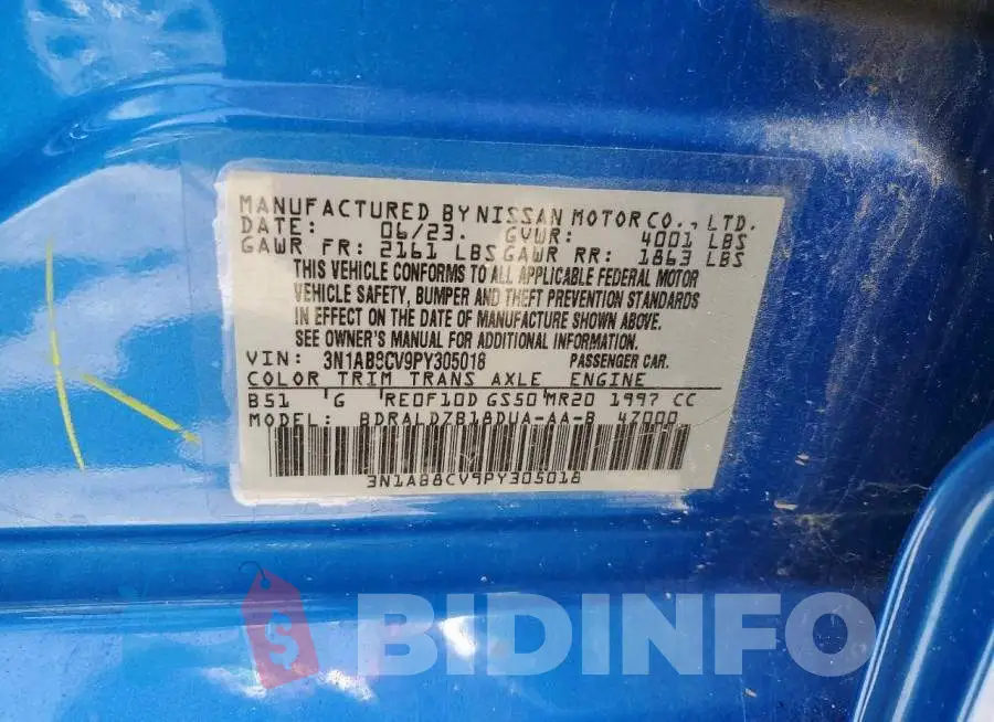 3N1AB8CV9PY305018 Photo# 12