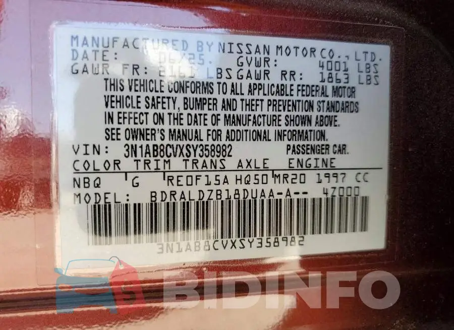 3N1AB8CVXSY358982 Photo# 12
