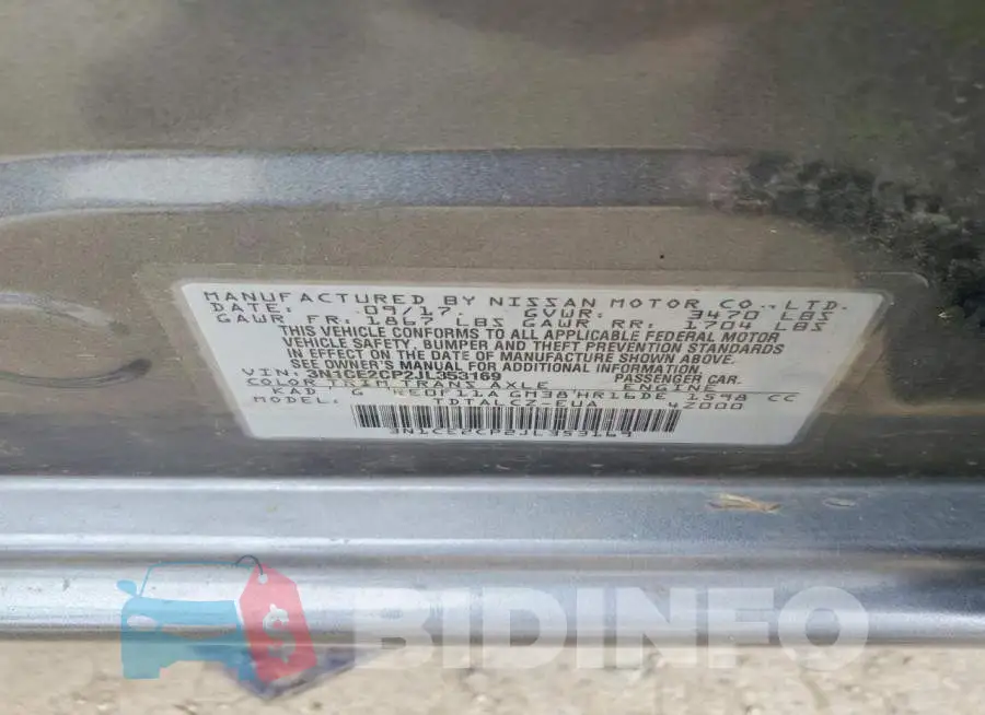 3N1CE2CP2JL353169 Photo# 12