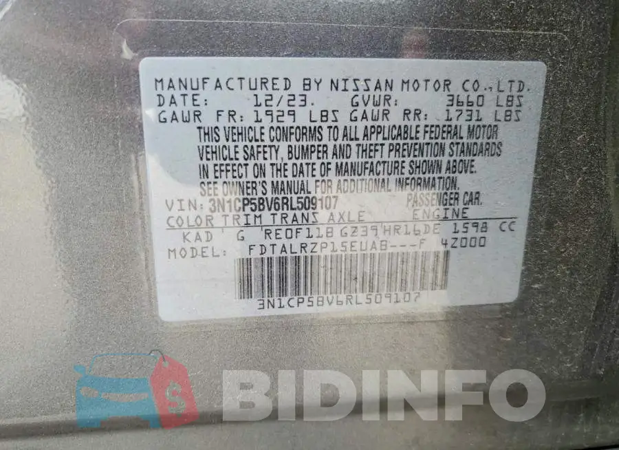 3N1CP5BV6RL509107 Photo# 13