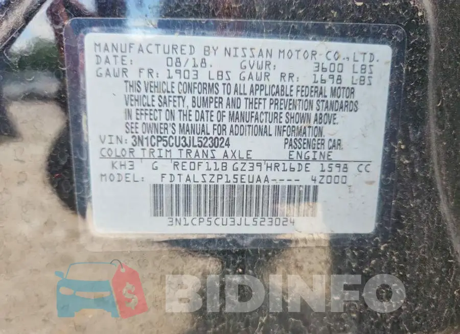 3N1CP5CU3JL523024 Photo# 13