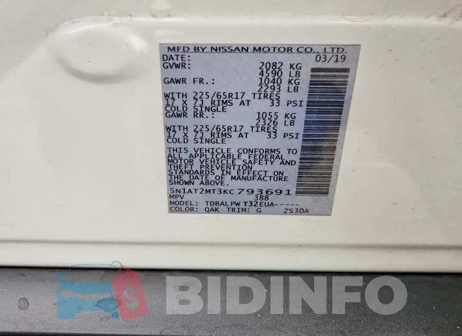 5N1AT2MT3KC793691 Photo# 13