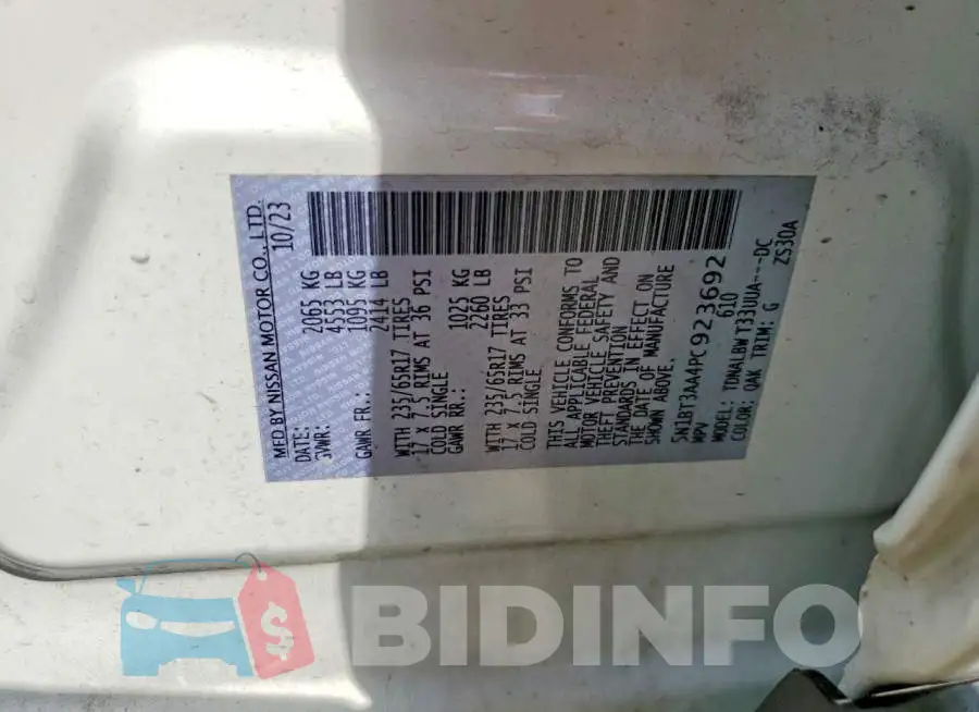 5N1BT3AA4PC923692 Photo# 13