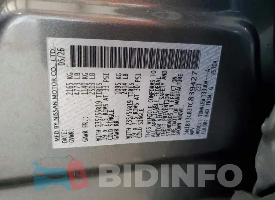 5N1BT3CB3TC839427 Photo# 13
