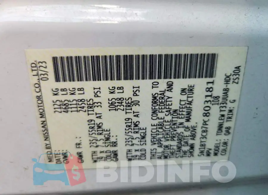 5N1BT3CB7PC803181 Photo# 12
