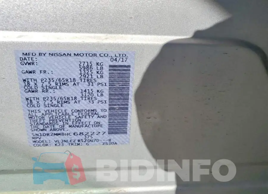 5N1DR2MM8HC682227 Photo# 13