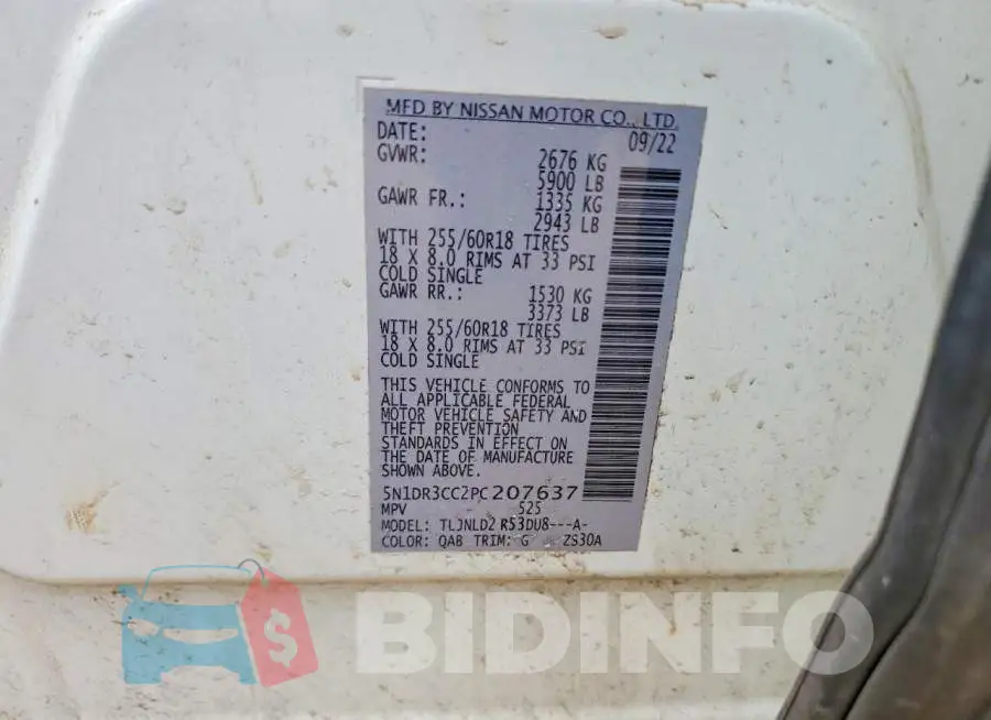 5N1DR3CC2PC207637 Photo# 13