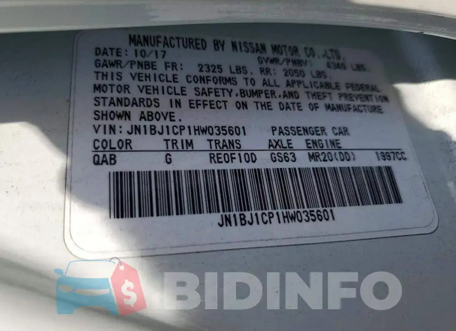 JN1BJ1CP1HW035601 Photo# 14